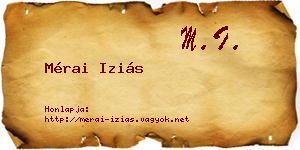 Mérai Iziás névjegykártya